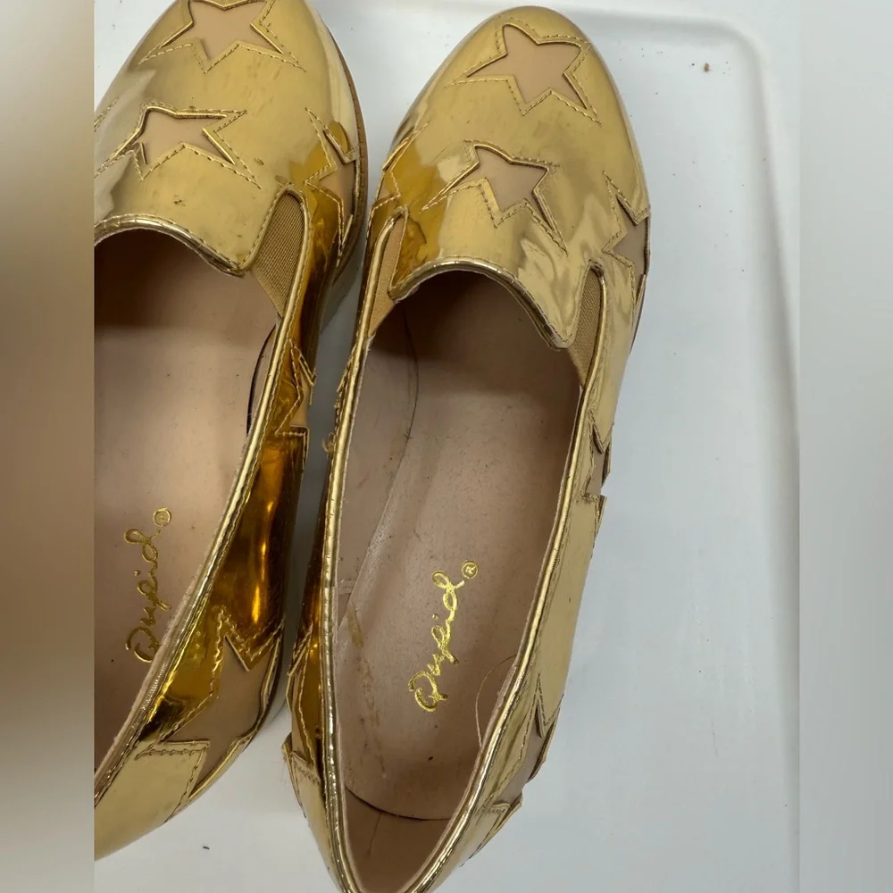 Gold Star Platform Loafers